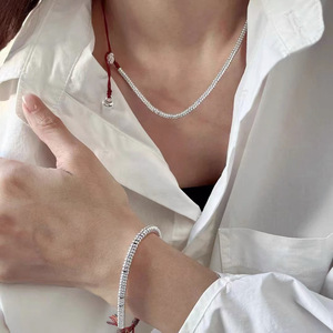 เงินแท้ 999 สร้อยข้อมือถุงนำโชคแห่งความสงบสุขและความสุข งานแฮนด์เมด เครื่องประดับทอมือ สวมใส่ได้ทุกวัน สไตล์จีน - Product Image 4