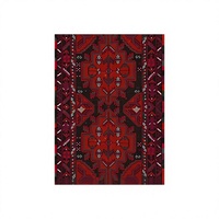 Tapis en polyester tissé jacquard Adiva 20 pieds, fabriqué à la machine, lavable, antidérapant, avec envers en caoutchouc, motif géométrique, poils ras.