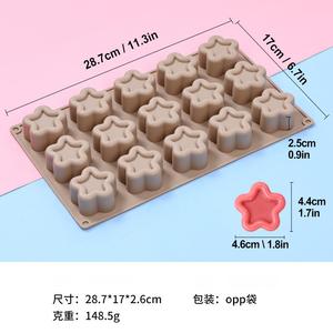 Chất lượng cao 15 lỗ hình ngôi sao thực phẩm cấp Silicone khuôn sô cô la Gummy Kẹo Jelly bánh tráng miệng bánh nướng công cụ - Product Image 6