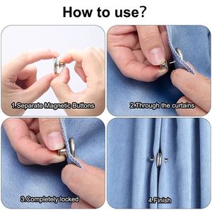 1/10 paires de boutons magnétiques en métal <span class=keywords><strong>pour</strong></span> rideaux, détachables, <span class=keywords><strong>pour</strong></span> écran de fenêtre, fermeture magnétique, boucle, occultant, clip de fermeture <span class=keywords><strong>pour</strong></span> rideaux de chambre - Product Image 6