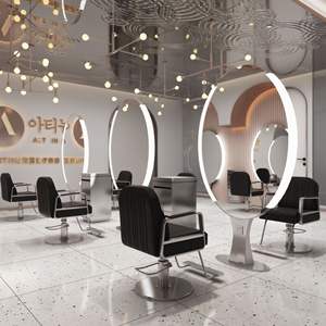 <span class=keywords><strong>Specchio</strong></span> di vetro rotondo moderno <span class=keywords><strong>con</strong></span> luce a LED per salone di bellezza camera da letto centro commerciale Hotel palestra altri mobili lampada da terra - Product Image 1