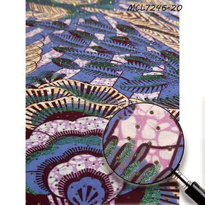 <span class=keywords><strong>Tissu</strong></span> Africain Super Pailleté en Coton 100% Fait Main avec Impression Poudre Dorée Nouvelle Arrivée Dentelle Dorée Cirée - Product Image 3