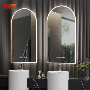 Espejo de Baño Rectangular Moderno con Interruptor Táctil LED, <span class=keywords><strong>Lentes</strong></span> Plateadas sin Cobre de 5 mm, Iluminación para Uso Comercial - Product Image 4