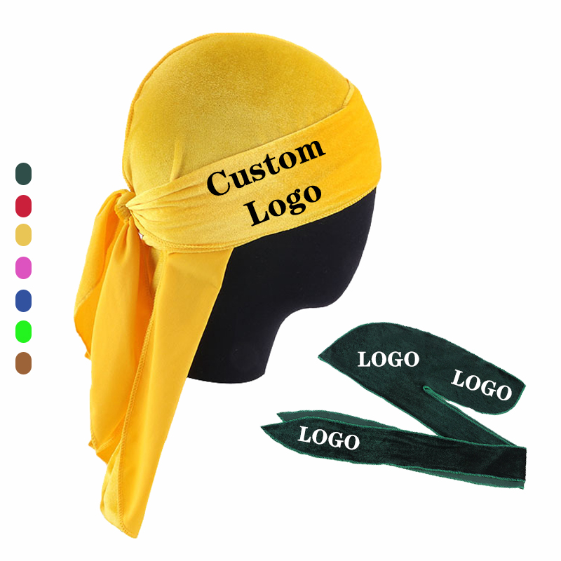 Высокое качество, цветные Индивидуальные прочные сумки, унисекс, дышащие, быстросохнущие, впитывающие пот бархат durag