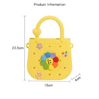Tas Anak DIY dengan Kancing, Tas Tangan Silikon Tahan Air, Tas Penyimpanan untuk Perjalanan Luar Ruangan dan Berenang, Tas Selempang Anak