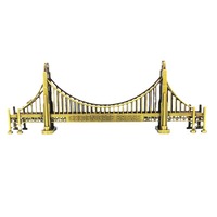 Caliente San Francisco Golden Gate Bridge modelo arquitectónico artesanías de Metal recuerdos turísticos de Estados Unidos logotipo láser plateado decorar