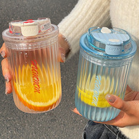 Gobelet à café réutilisable de 14 oz avec couvercle et paille pour les voyages, la maison, le cyclisme, la conduite – Tasse isotherme en plastique