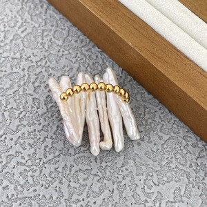 Anello di perle a forma speciale in avorio bianco alla moda per feste di nozze e regali - Product Image 4