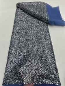 Tissu en dentelle bleu clair à sequins épais, maille scintillante pour <span class=keywords><strong>robe</strong></span> de mariée, demoiselle d'honneur, livraison rapide en gros - Product Image 3