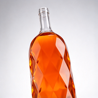 Bouteilles en verre transparent à long col avec motif géométrique pour spiritueux, vin et décoration cadeau
