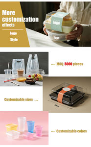 פלסטיק טירמיסו מיכל מוס גדולה עוגת שקוף פס חומר לחיות מחמד תיבת טירמיסו מזון סיטונאי - Product Image 3