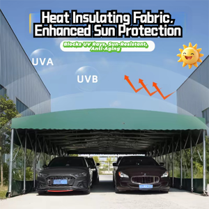 Tente télescopique à ossature en acier, structure métallique fabriquée, abri voiture <span class=keywords><strong>sur</strong></span> <span class=keywords><strong>mesure</strong></span> 20x20 - Product Image 4