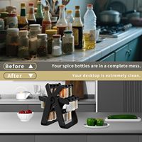 Étagère à épices rotative multifonctionnelle avec 18 bocaux en verre, organiseur de bouteilles tournant, support de rangement pour assaisonnements