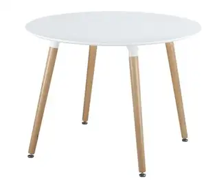 北欧のモダンな4本足木製ダイニングテーブル白安い丸いダイニングテーブル黒の家の家具椅子付きダイニングテーブル