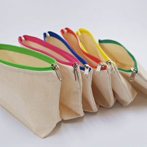 Custom Cotton <b>Cosmetic</b> Pouch Bag Ladies Canvas Storage for Bags Travel Accessory Zip Makeup <b>Organizer</b> Eco-friendly Fashion - Product Image 2