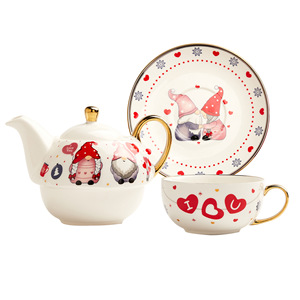 Special Christmas Ceramic <b>Tea</b> Cups and Saucers Personalized <b>Gift</b> <b>Set</b> with Elegant Design - Product Image 5