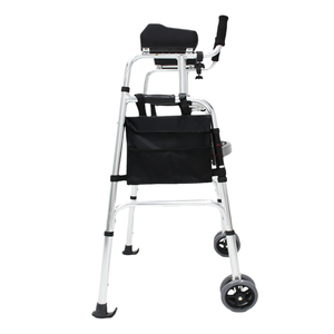 Andador plegable portátil de un solo botón y Andador de aleación de aluminio para discapacitados ayuda para caminar con <span class=keywords><strong>plataforma</strong></span> de antebrazo para discapacitados - Product Image 2