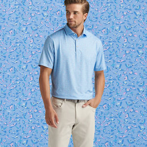 Camiseta de verano de manga corta con estampado personalizado de alta calidad para hombre, camiseta de Golf de secado rápido, patrón de diseño de impresión de goma Digital - Product Image 2