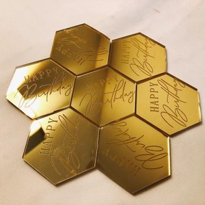 Decoración Hexagonal Acrílica para Pasteles con Diseño de Miel y Dulzura, Adorno para Cupcakes de Cumpleaños, Estilo Ins, Plástico de 1.3MM - Product Image 5