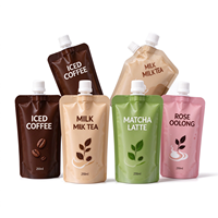 Pochette Doypack refermable anti-fuite avec bouchon à vis pour le stockage de sauces, de gelées, de smoothies et de boissons maison