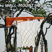 Panier de basket mural GW pour adultes et enfants, avec système de levage électrique extérieur, hauteur réglable, en acier blanc et PC