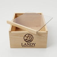 Boîte en bois personnalisée avec logo, couvercle coulissant en verre, dessus en acrylique transparent, boîte en bois transparente, grande, non finie, vide, fine