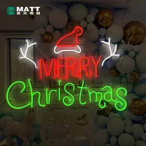 Matt Drops hipping neuen Stil Urlaub Rahmen Leucht reklame Frohe Weihnachten Zeichen Kein MOQ freies Design hohe Qualität für Party dekoration