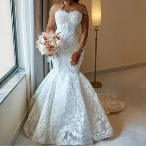 Elegant Sweetheart Mermaid <strong>Wedding</strong> <strong>Dress</strong> Off Shoulder Lace Pearl Princess Bridal <strong>Dress</strong> Plus <strong>Size</strong> Bride <strong>Dress</strong> Custom - Product Image 1