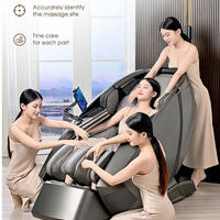 LEERCON Fauteuil de massage IA de luxe pour intérieur, avec panneau de commande plat, inclinaison zéro gravité type capsule spatiale et application corporelle