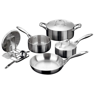 SHUNFA Haomen Tri-Ply Stainless Steel 10 Pcs Peralatan Masak Set 3 Lapisan