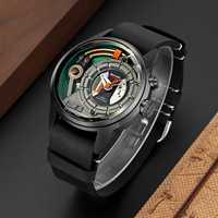 Montre de loisirs pour homme Skmei 2333 de haute qualité, style simple, motif pièce de monnaie, mouvement à quartz, bracelet en cuir, verre, étanche 3 ATM