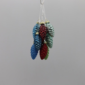 Wholesale Factory Glass-blown <b>Pinecone</b> Shaped Custom Colour Christmas Glass Hanging Ornaments - Product Image 3