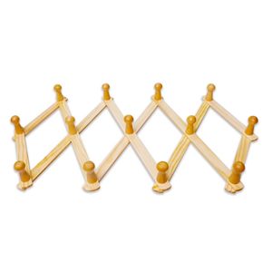 Crochet de rangement <span class=keywords><strong>en</strong></span> <span class=keywords><strong>accordéon</strong></span> naturel Cintre mural <span class=keywords><strong>Porte</strong></span>-<span class=keywords><strong>manteau</strong></span> extensible <span class=keywords><strong>en</strong></span> <span class=keywords><strong>bois</strong></span> - Product Image 6