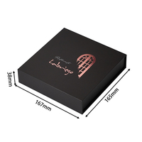 Caja de Regalo Magnética Personalizada al por Mayor, Estilo Libro, Caja Rígida de Cartón Negro con Inserto de Espuma EVA Flocada para Cosméticos