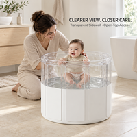 Baignoire pliable pour enfants avec barres de soutien verticales, coque en tissu Oxford et revêtement en PVC pour bains profonds et programmes de marque privée