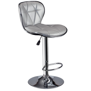 <b>Adjustable</b> Height Barstool in Silver Set of 2 - Product Image 1