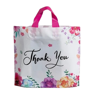 Custom Logo Printed HDPE LDPE Portable Plastic Shopping Bags Loop Patch Handle Excellent Portability for Supermarket PE T-Shirt