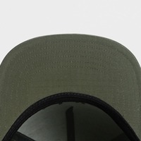 Casquette Snapback personnalisée en Ripstop avec broderie 3D inversée, vert olive, 5 panneaux, visière plate, unisexe