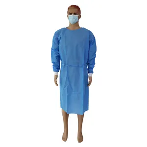 Junlong PPE ชุดคลุมแยกชุดคลุมแบบใช้แล้วทิ้ง,ชุดป้องกันโดยรวมชุดหมอใช้เสื้อผ้า SMS 30gsm 35gsm