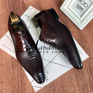 Chaussures habillées à bout pointu, chaussures Oxford pour hommes en cuir véritable de vachette, fabriquées à la main, nouveau style tendance, chaussures pour coiffeur - Product Image 6