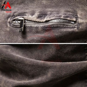 Veste en jean unisexe en coton lavé de haute qualité 340g col rabattu hiver à manches longues personnalisable imperméable - Product Image 4