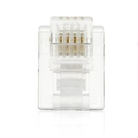 Cable Modular recto de varios núcleos, interfaz de red de cristal de cabeza, teléfono macho RJ12 6P2C, enchufe Modular 6P4C RJ11 Conector RJ45