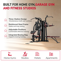 Nouvelle Conception Machine de Musculation à Trois Postes pour la Maison, Équipement de Fitness Tout-en-un Pec Deck avec Support de Disposition de Gym