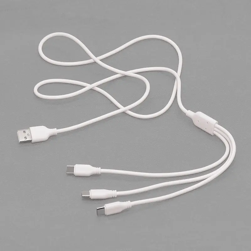 ขายส่งราคาถูกพีวีซี4ft 1.2เมตร3 In 1หลายสายชาร์จ USB C สายแยกสำหรับโทรศัพท์ Android ประเภท-C อุปกรณ์