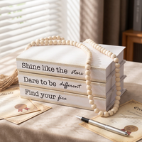 Ensemble de faux livres minimalistes pliables avec mots inspirants pour la décoration de chambre, de salon et d'armoire