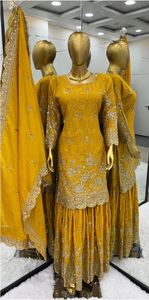 Nouvelle arrivée Georgette Sharara Suit et Dupatta Set Entièrement cousu Pakistanais Sharara Suit pour mariage Sharara Suit au meilleur prix - Product Image 6