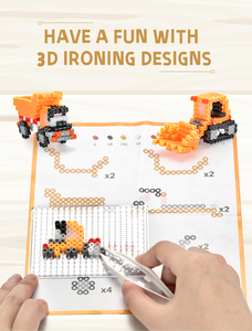 Série de kits de <span class=keywords><strong>perles</strong></span> à fusionner 3D pour voitures d'ingénieurs, pour l'éducation et l'artisanat créatif DIY des enfants, développement de la motricité fine - Product Image 3