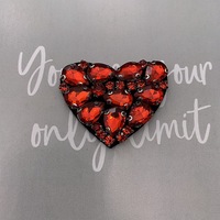 En gros À La Main Perlé Coeur Cristal Appliques pour Vêtements Strass Fait Patchs