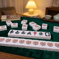 Mahjong Akrilik Warna-Warni Kustom untuk 4 Pemain, Hadiah Perusahaan, Logo Berwarna Penuh, Tahan Lama, Ramah Lingkungan, Desain Portabel