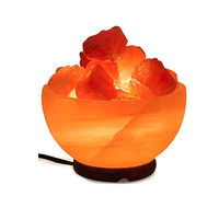 Lampe en cristal de sel de l'Himalaya pur, base en bois sculptée, bol à feu, blocs de sel à texture fine, excellent prix, artisanat naturel, Tahir Gems